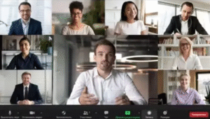 Видеоконференция в Zoom с участием международной команды
